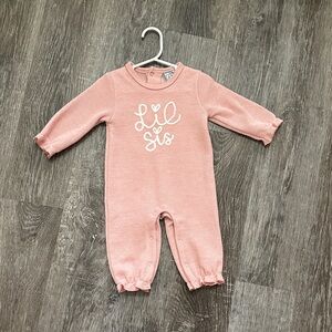 Pink 'Lil Sis' romper